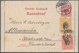 11760 Brasilien: 1899, Two "German Reichspost" Letter-cards (part 1+2)both With Double Franking Germany 10 - Autres & Non Classés