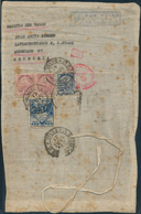 11773 Brasilien: 1941, 4 Stamps Mixed Franking (1 Stamp Fallen Off) On Linen Bag "sample Without Value", T - Altri & Non Classificati