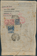 11773 Brasilien: 1941, 4 Stamps Mixed Franking (1 Stamp Fallen Off) On Linen Bag "sample Without Value", T - Autres & Non Classés