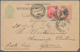 11785 Brasilien - Ganzsachen: 1912, Stationery Card 100 R. Black And Red (heavy Bend Upper Left Corner) Up - Interi Postali