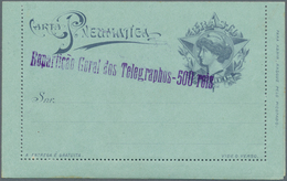 11787 Brasilien - Ganzsachen: 1918, 300 Reis Grey-violet On Blue Pneumatic Stationery Letter-card, Violet - Interi Postali