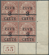 11794 Britisch-Honduras: 1891, QV Definitives 5c. On 3c. On 3d. Red-brown And 6c. On 10c. On 4d. Mauve (re - Honduras Britannique (...-1970)