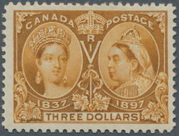 11830 Canada: 1897, QV 3 $ Yellow-brown "60 Years Reign Jubilee" With Perfect (Jumbo)-perforation And Well - Sonstige & Ohne Zuordnung