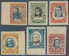 11871 Costa Rica: 1907, Definitives "Personalities", 1c., 2c., 4c., 5c., 10c. And 2col., Goup Of Six Imper - Costa Rica