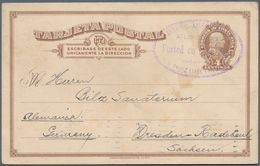 11872 Costa Rica: 1913, 4 C. Stationery Card With Ship Cahet "HAMBURG-AMERICA-Posted On High Seas - S.S. P - Costa Rica