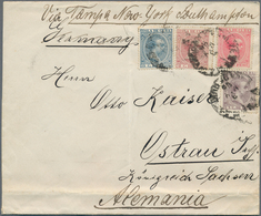 11884 Cuba: 1896, 1 C Violet, 2 C Brown-lilac, 2 1/2 C Rose And 5 C Blue, Mixed Franking On Cover With Cds - Altri & Non Classificati