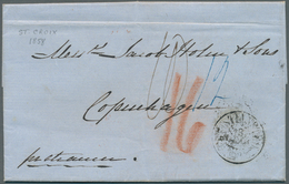 11890 Dänisch-Westindien - Vorphilatelie: 1858, Taxed Cover W. Large Red Crayon "16" From St. Croix To Cop - Dänische Antillen (Westindien)