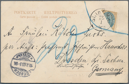 11899 Dänisch-Westindien: 1896, 4 C. Brown And Blue, Diagonal Bisected Tied By Cds. "ST. THOMAS 25.1.1903" - Danemark (Antilles)