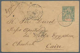 11910 Elfenbeinküste: 1898. Postal Stationery Envelope 5c Green (flap Missing) Cancelled By Jacqueville/Co - Briefe U. Dokumente