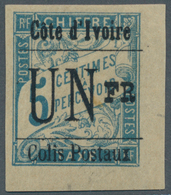 11914 Elfenbeinküste - Paketmarken: 1903, "UN FR" On 5c. Light Blue, Surcharge Typ IX, Marginal Copy From - Costa D'Avorio (1960-...)