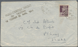 11927 Fezzan: 1944, "MISSION SCIENTIFIQUE FRANCAISE / DU FEZZAN / 18 FEVRIER 23 AVRIL 1944", Clear Strike - Storia Postale