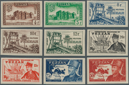 11939 Fezzan: 1949, Imperf Complete Set Of 11 Values, Mint Hinged, Fine And Scarce, Sassone Catalogue Valu - Lettres & Documents