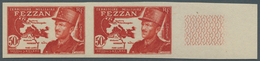 11942 Fezzan: 1949, Definitives Pictorials/Officers, 1fr. To 50fr., Complete Set Of Eleven Values IMPERFOR - Briefe U. Dokumente