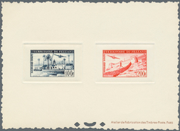 11948 Fezzan: 1951. Lot With One Composite Epreuve D'atelier For The Complete Air Mail Set Showing "Oasis" - Lettres & Documents
