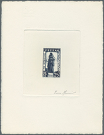 11959 Fezzan: 1951, Charity Issue, 25fr. + 5fr. As Epreuve D'artiste In Slate, With Signature Munier. Maur - Storia Postale