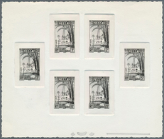11961 Fezzan - Portomarken: 1950. Épreuve Collective In Black (sunken Dies) For The Complete Postage Due S - Lettres & Documents