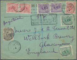 11976 Französisch-Guyana: 1924, Registered Business Letter From ST. LAURENT DU MARONI With Mixed Franking - Briefe U. Dokumente