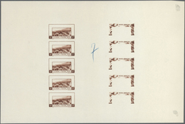 11983 Französisch-Guyana: 1942, Airmails 50fr. "Cayenne/Aeroboat", Compound Stage Proof Sheet In Red-brown - Lettres & Documents