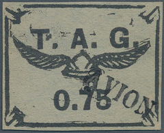 11985 Französisch-Guyana - Flugmarken (T.A.G.): 1921, T.A.G.-issue: 75 C Black On Gray (wing Helmet), Used - Storia Postale