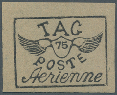 11986 Französisch-Guyana - Flugmarken (T.A.G.): 1921, 75c. Black On Grey, Fresh Copy, Full To Huge Margins - Lettres & Documents