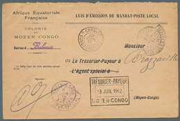 11991 Französisch-Kongo: 1912. Stampless 'Avis D'Emission De Mandat-Poste Local' Envelope Headed 'Afrique - Briefe U. Dokumente