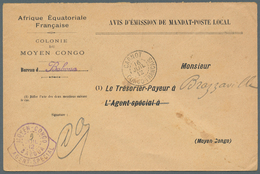 11993 Französisch-Kongo: 1912. Stampless 'Avis D'Emission De Mandat-Poste Local' Envelope Headed 'Afrique - Storia Postale