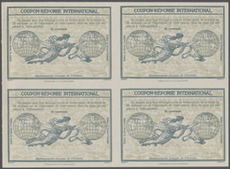 11994 Französisch-Ozeanien: Design "Rome" 1906 International Reply Coupon As Block Of Four 35 C. "Etabliss - Sonstige & Ohne Zuordnung