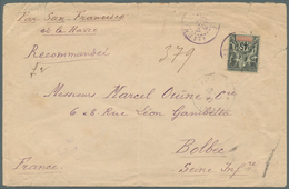 11995 Französisch-Ozeanien: 1909. Registered Envelope (creased, Vertical Fold And A Few Tears) Addressed T - Sonstige & Ohne Zuordnung
