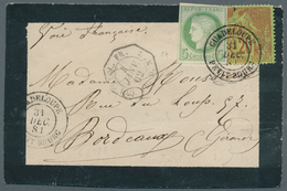 12026 Guadeloupe: 1881. Mourning Envelope (front) Addressed To Bordeaux Bearing French General Colonies Yv - Storia Postale