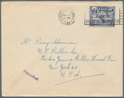 12044A Hawaii: 1948, INCOMING TRANSIT MAIL: Fiji, 3 D Blue KGVI, Single Franking On Cover Addressed To New - Hawaii