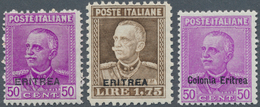 12062 Italienisch-Eritrea: 1928, Victor Emanuel III 50 C And 1,75 L With Imprint "ERITREA" And 50 C With I - Erythrée