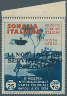 12076 Italienisch-Somaliland - Dienstmarken: 1934, Internat. Kolonialausstellung 25 C. Dunkelblau/orangero - Somalie