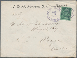 12116 Kolumbien: 1892, Printed Matter To Prag Franked By 1 Centavo Cancelled By Duplex "CORREO NACIONAL BO - Colombia