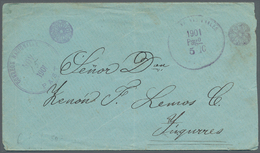 12138 Kolumbien - Stempel: PASTO NOV 15 1901 And Rare "1901 Pago 5 C" Two Rare Violed Paid Duplex-cancels - Kolumbien