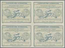 12148 Liberia: Design "Rome" 1906 International Reply Coupon As Block Of Four 6 C. Liberia. This Block Of - Liberia