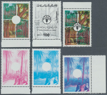12160 Libyen: 1984, 9th World Congress Of Forest 100dh. Two Diff. Progressive Proofs (multicoloured And Bl - Libyen
