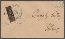 12173 Madagaskar: 1904 (March 10) Provisionals: Bisected Diego Suarez 10c On Small Cover Surcharged ''Affr - Autres & Non Classés