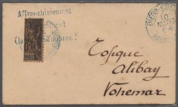 12175 Madagaskar: 1904 (March 10) Provisionals: Bisected Diego Suarez 10c On Small Cover Surcharged ''Affr - Altri & Non Classificati