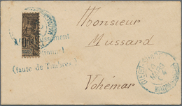 12176 Madagaskar: 1904 (March 10) Provisionals: Bisected Diego Suarez 10c (right Half) On Small Cover Surc - Sonstige & Ohne Zuordnung