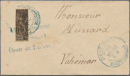 12176 Madagaskar: 1904 (March 10) Provisionals: Bisected Diego Suarez 10c (right Half) On Small Cover Surc - Autres & Non Classés