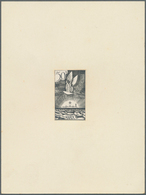 12190 Marokko: 1945, 50fr. Airmail, Non Adopted Design, Imperf. Proof In Black, Presented On Cardboard Siz - Marokko (1956-...)