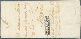 12238 Mexiko: 1783, Prefilatelia: SOCORRO A MEXICO, Carta Completa Con Texta Marca Lineal CHALCO, Data Ene - Mexique