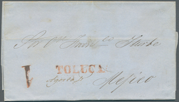 12244 Mexiko: 1844/1851, Lot With 3 Covers: Ornamented Oval CORDOVA On Cover To Puebla, Red Single-line TO - Mexique