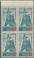 12259 Mexiko: 1939, Sarabia Flight Mexico-New York, 20c. Greenish Blue/red, Top Marginal Block Of Four, Un - Mexique