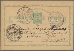 12266 Mocambique: 1899, 30 R Green King Luis Postal Stationery Card, Sent From LOURENCO MARQUES, 2.JUL.99, - Mozambico