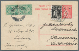 12267 Mocambique: 1920, 2 C Carmine Ceres Psc Uprated With Lourenco Marques 1/2 C Black Ceres, Sent From L - Mozambico