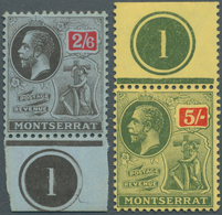 12273 Montserrat: 1916, KGV 'Device Of The Colony' With Mult Crown CA Wmk. 2s6d. Black/red On Blue (lightl - Autres & Non Classés