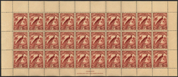 12284 Neuguinea: 1932, Bird Of Paradise 2s Dull Lake In Two Complete Sheets Of 30 Stamps Each With 'JOHN A - Papua Nuova Guinea