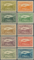 12285 Neuguinea: 1939, Airmail ½ D To 1 £ "Plane Over Landscape" (without 10 Sh.) Total 13 Values In Mint - Papouasie-Nouvelle-Guinée