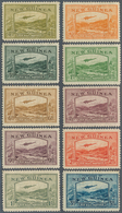 12286 Neuguinea: 1939, Airmail ½ D To 1 Sh. "Plane Over Landscape" Ten Values In Mint LH And VF Condition! - Papua Nuova Guinea